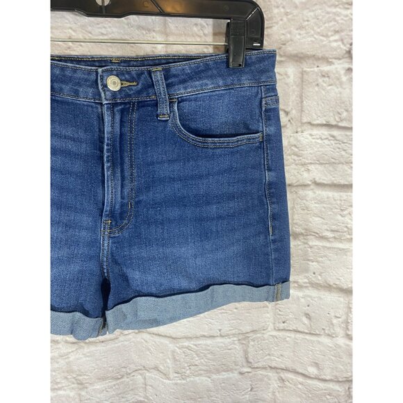 Old Navy Women's Size 8 Blue Denim High Rise WOW Cuff Jean Shorts - Picture 4 of 8
